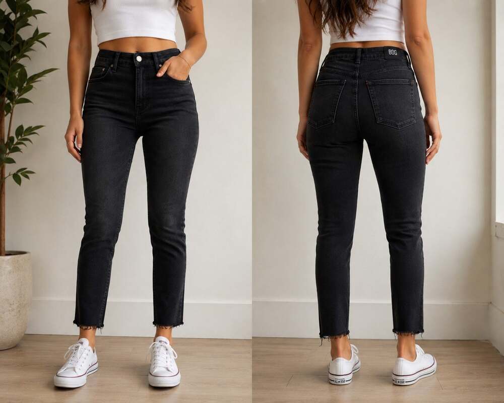 BDG Urban Outfitters High Rise Skinny Jeans Black Raw Hem Stretch Size 25
